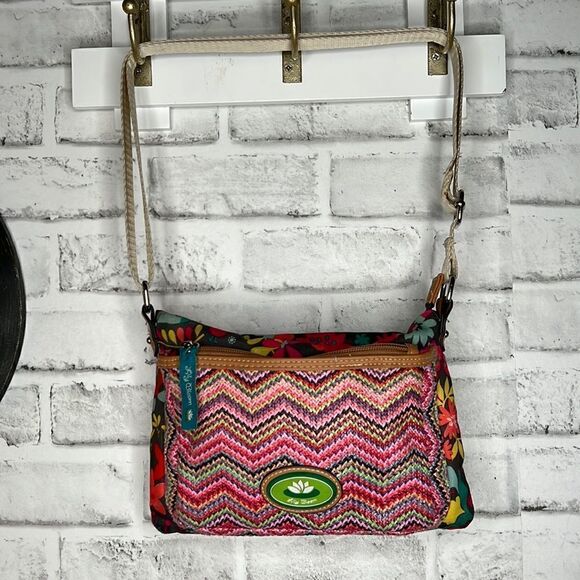 Lily Bloom Recycled Material Crossbody Shoulder Bag Purse - Picture 3 of 9